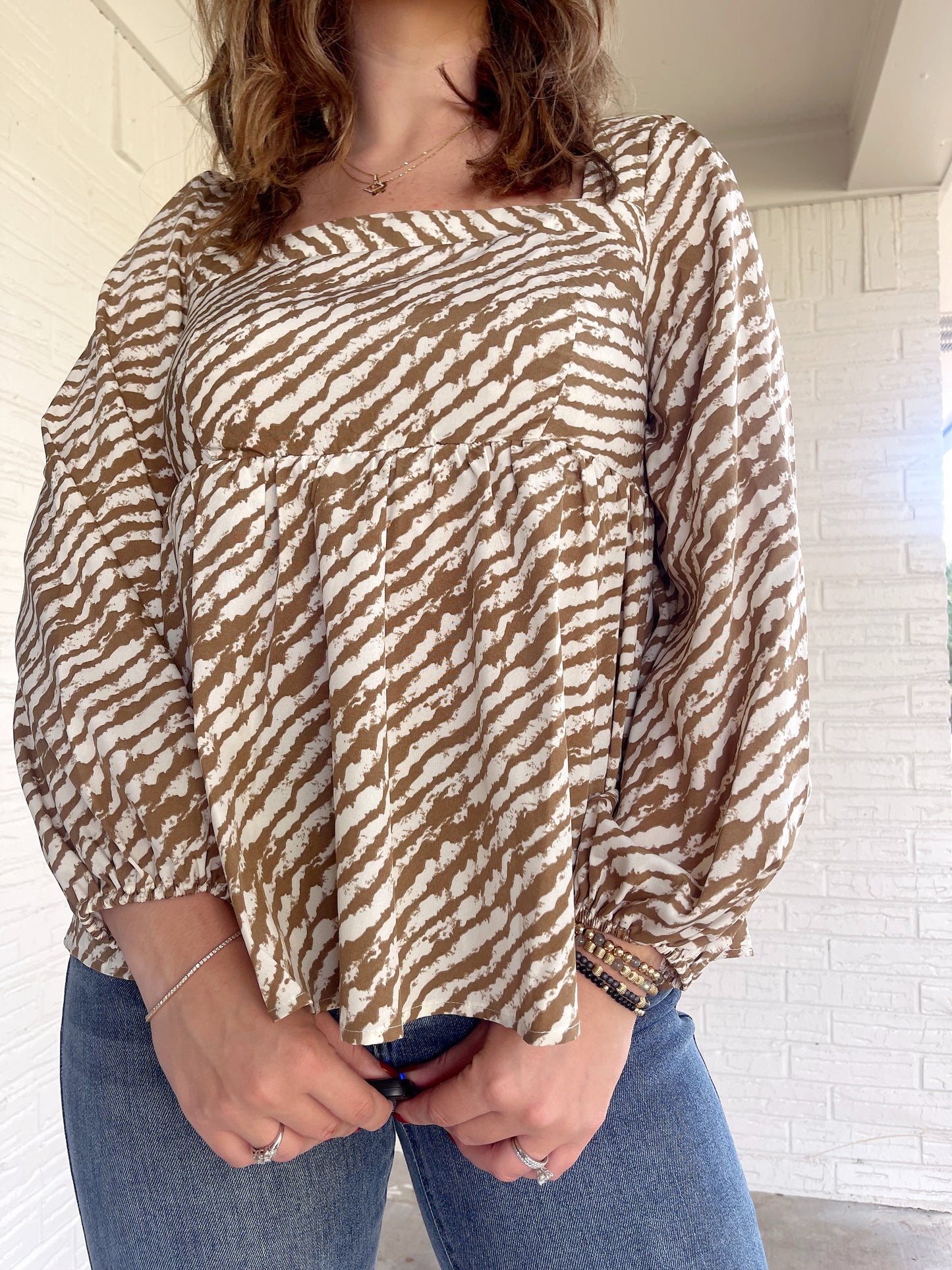 Feeling Wild Baby Doll Top - Zebra Print Top